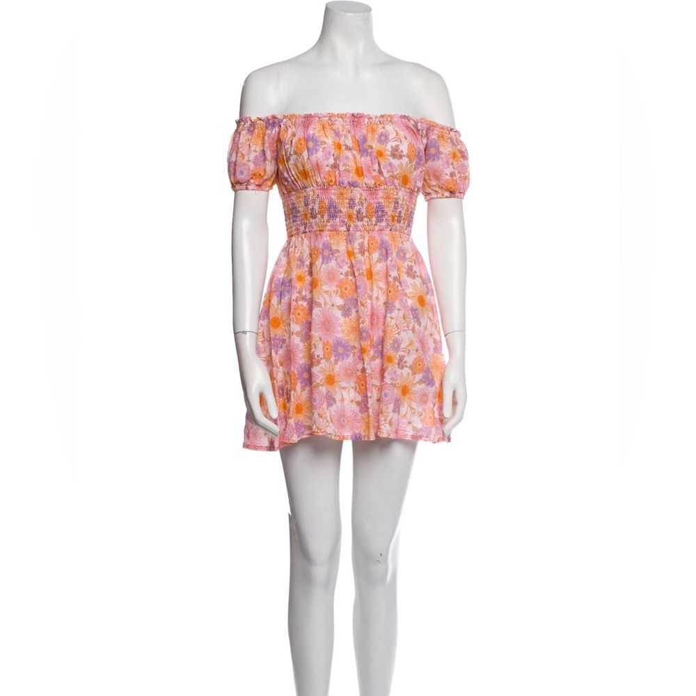 Tularosa Floral Mini Dress - Pink and Orange